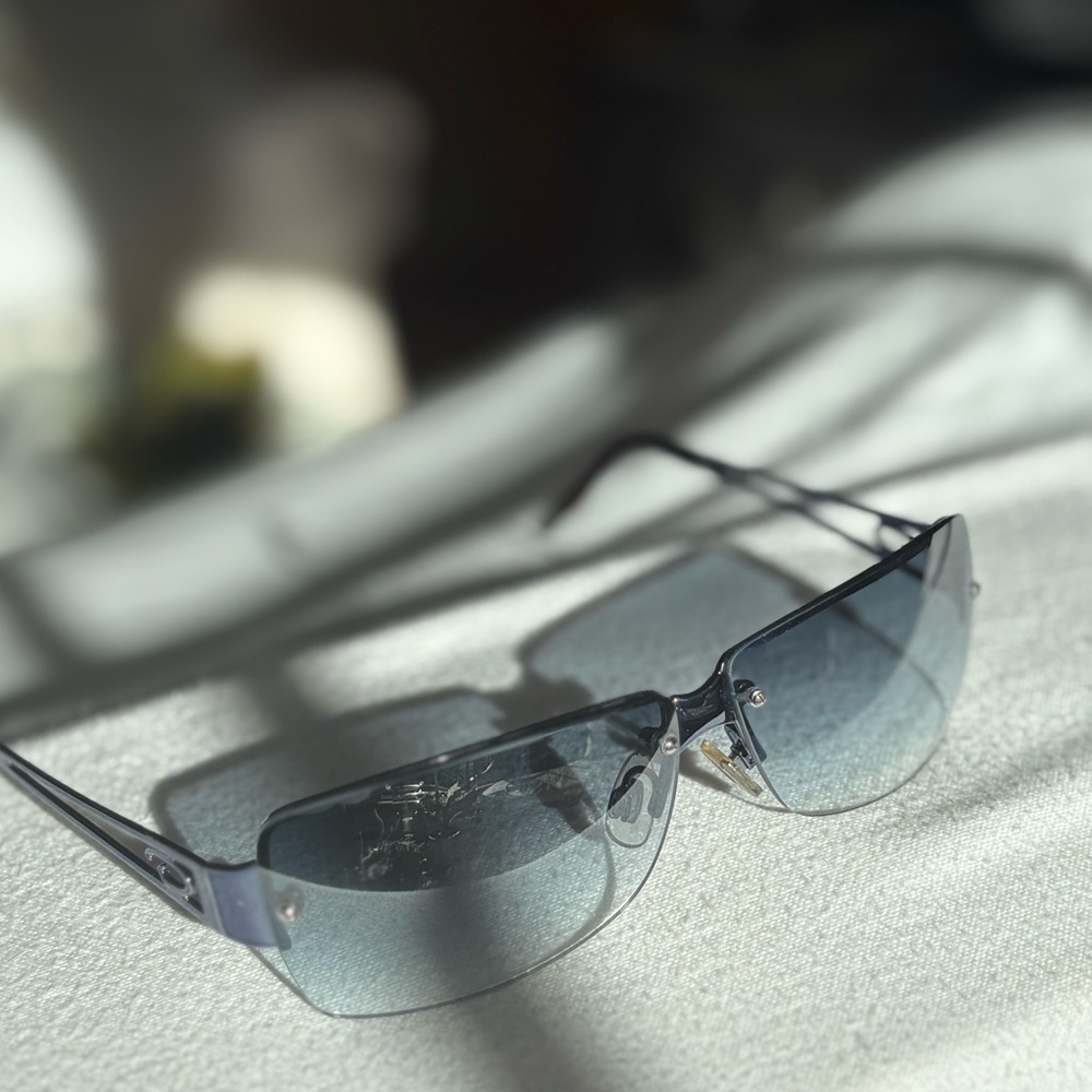 Stylish Blue-Grey Rectangle Frame Sunglasses - image 1